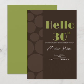 Invitation de naissance Marron et Vert Moderne