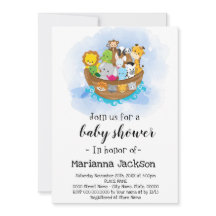 Invitation de Noah's Ark Baby shower