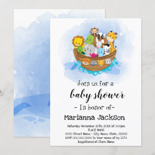 Invitation de Noah's Ark Baby shower