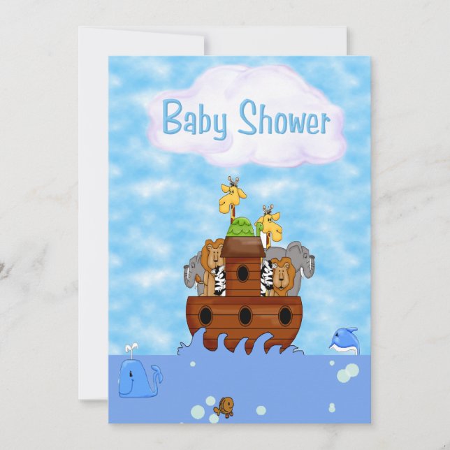Invitation de Noah's Ark Baby shower (Devant)