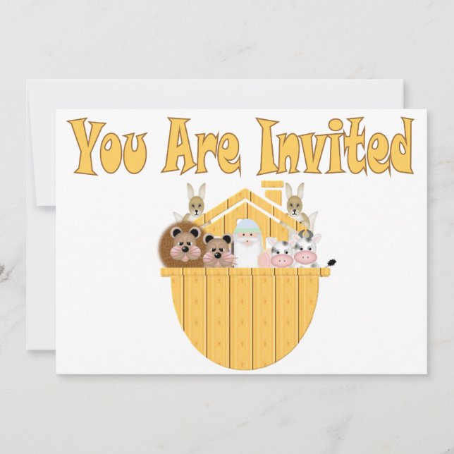 Invitation de Noah's Ark Baby shower (Devant)