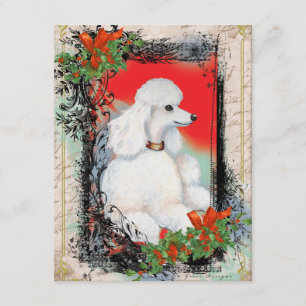 Invitation de Noël à la mode Vintage de caniche bl