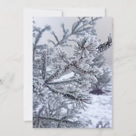 Invitation de Noël, arbre de Noël sous la neige