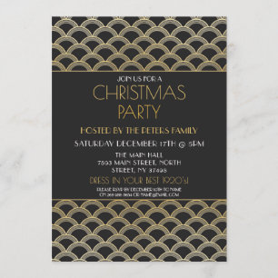 Invitation de Noël Art déco des années 1920