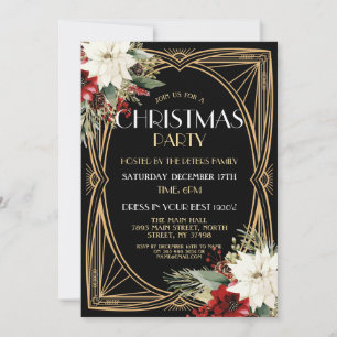 invitation de Noël Art déco des années 1920 Gatsby