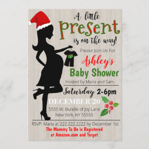Invitation de Noël Baby shower