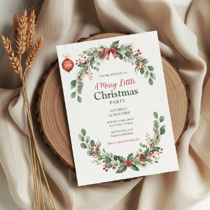 Invitation de Noël botanique à l'aquarelle
