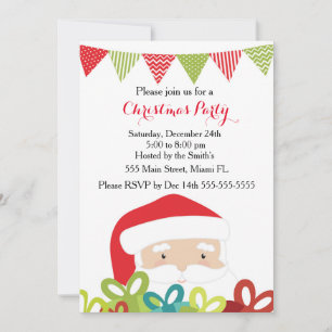 Invitation de Noël Cadeaux du Père Noël