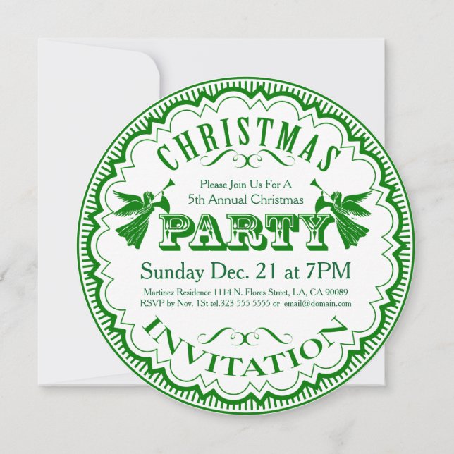 Invitation de Noël Conception typographique (Dos)