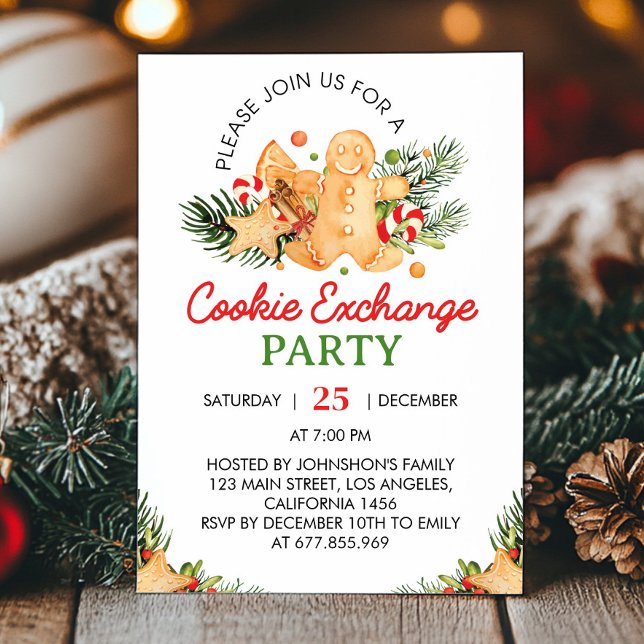 Invitation de Noël Cookie Exchange Party (Créateur téléchargé)