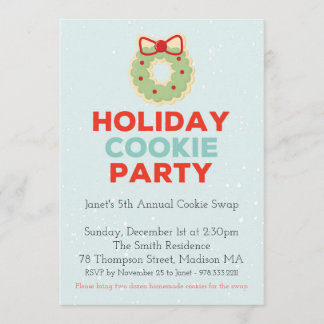 Invitation de Noël Cookie Swap Party