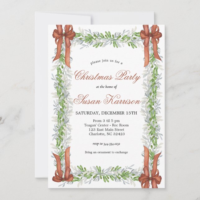Invitation de Noël Cuivre arcs (Devant)