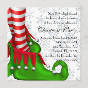 invitation de Noël de la chaussure d'elfe
