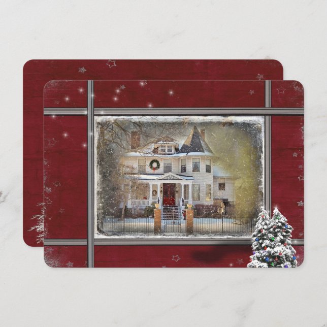 Invitation de Noël de la Maison victorienne (Devant / Derrière)