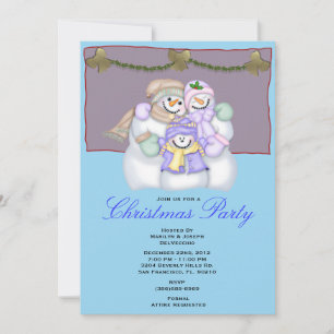 Invitation de Noël de Snowman