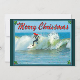 Invitation de Noël de Surfing Père Noël