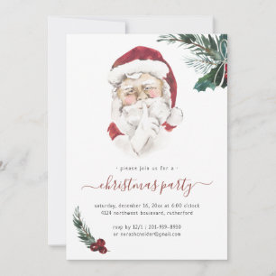 Invitation de Noël du Père Noël vintage
