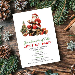 Invitation de Noël élégante avec scène aquarelle c