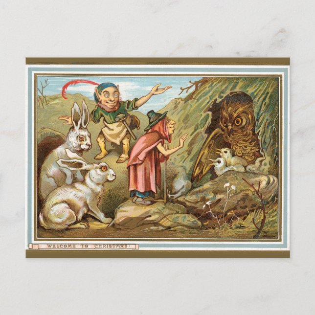 Invitation de Noël Elves et Bunnies (Devant)