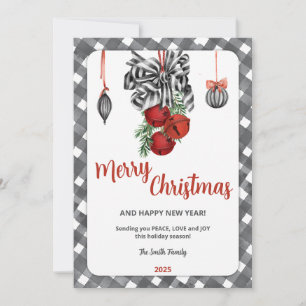 Invitation de Noël en noir et blanc