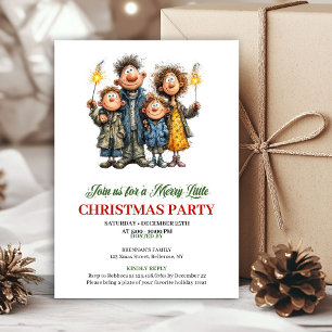 Invitation de Noël festive et humoristique en aqua