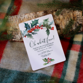 Invitation de Noël Holiday Holly