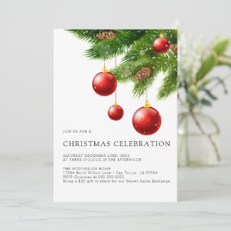 Invitation de Noël imprimable, Noël moderne