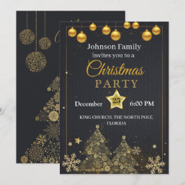 Invitation de Noël | Invitation dorée