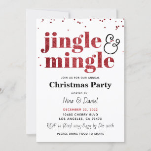 Invitation de Noël Jingle & Mingle