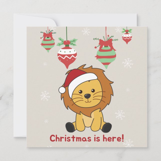 Invitation de Noël Lion Neige Animaux d'hiver Lion (Devant)
