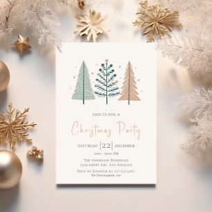 Invitation de Noël minimaliste - Arbre d'hiver