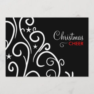 Invitation de Noël noir et blanc
