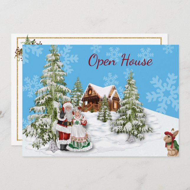 Invitation de Noël Open House (Devant / Derrière)