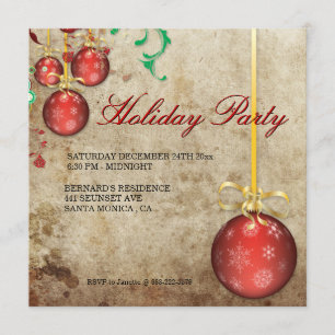 Invitation de Noël Ornements fantaisistes