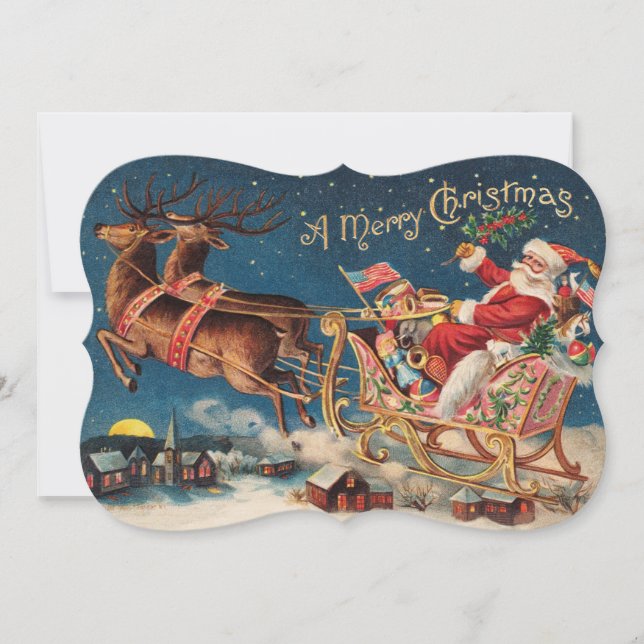 Invitation de Noël Patriotique Père Noël Mery (Devant)