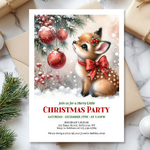 Invitation de Noël pour enfants avec un bébé cerf