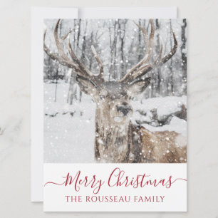 Invitation de Noël pour l'élan en hiver sous la ne