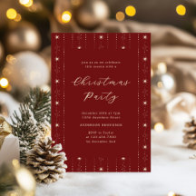 Invitation de Noël Rouge Et Crème