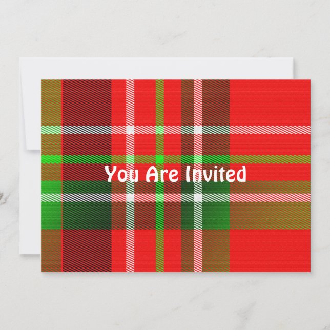 Invitation de Noël Tartan (Devant)