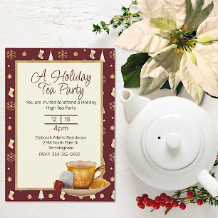 Invitation de Noël Tea Party