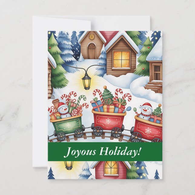 Invitation de Noël - Texte entièrement personnalis (Devant)