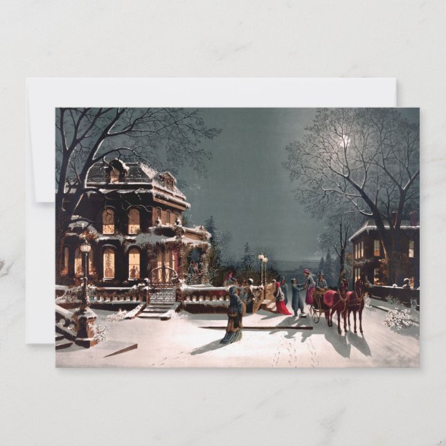 Invitation de Noël victorienne (Devant)