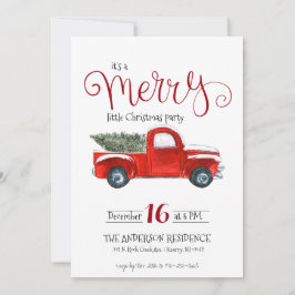 Invitation de Noël vintage Camion Rouge