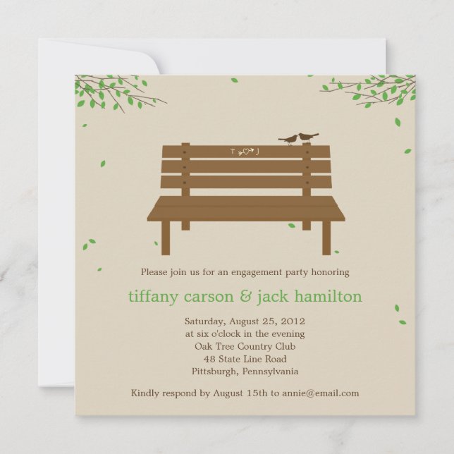Invitation de notre Bench Engagement Party (Devant)