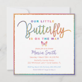 Invitation de notre petit Baby shower papillon