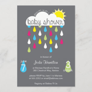 Invitation de nuage de pluie de baby shower