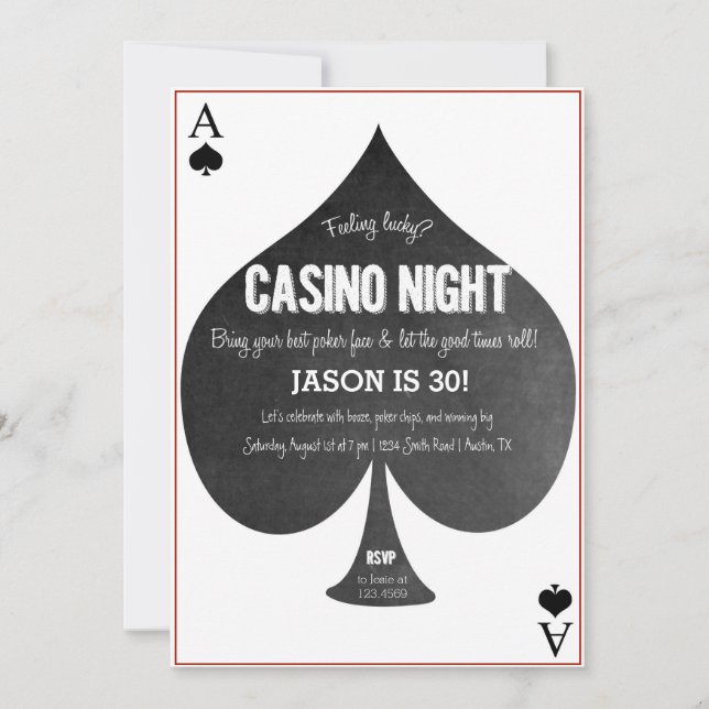 Invitation de nuit de casino (Devant)