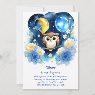 Invitation de Owl First Birthday
