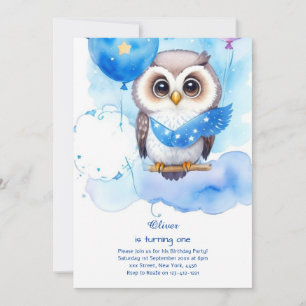 Invitation de Owl First Birthday