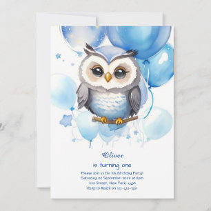 Invitation de Owl First Birthday